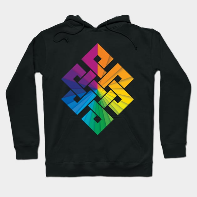 Endless Rainbow Knot Hoodie by JHughesArt